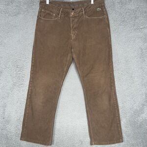 Lacoste x Earnest Sewn Pants Men's 34x26 (33x26) Brown‎ Straight Corduroy Chino